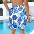 thumbnail image 6 of MKOSPLRT Boys Swim Trunks Hawaiian Print Bathing Suit Swim Shorts Swimming Trunks Swimsuit Board with Pocket Shorts 12-13Years, 6 of 8