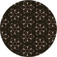 thumbnail image 1 of Ahgly Tapis Rond Lavable en Machine Intérieur Transitionnel Marron Café, 3 Pieds Rond, 1 of 7