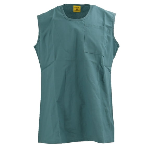 New US GI Vietnam Era Men's Sleeveless Surgical Shirt/Scrub Top, Cyan Blue, Medium