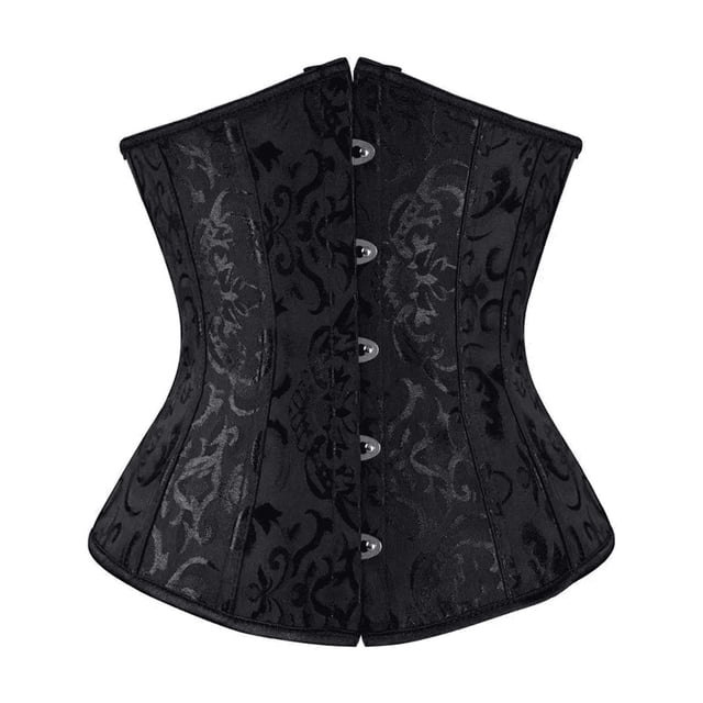 Corsette Negro Para Cintura Bordada Talla L