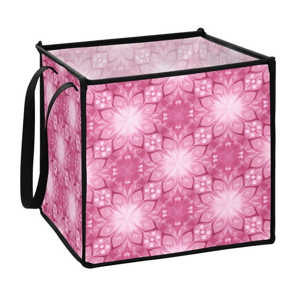 Home Organizer Foldable Fabric Storage Bin With Handle Flower Of The Prosperous Scene