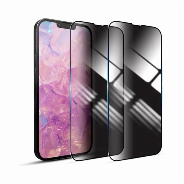 xixishop [2 Pack Privacy Screen Protector for iPhone 15 Pro Max Tempered Glass Film, Anti Spy Anti-Scratch Gloss Finish Scratch Resistant High Sensitivity, Black