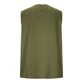 thumbnail image 5 of ZZkhGO Women's Summer Tank Tops Casual Boho Blouse Round Neck Sleeveless Loose Fit Asymmetric Hem Holiday Beach Tunic Tops, Army Green M, 5 of 7