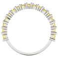 thumbnail image 5 of 0.98 ctw Wedding Band for Women - 14K White Gold Simulated Yellow Diamond Stackable Eternity Ring, 5 of 6