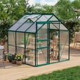 thumbnail image 6 of 6 x 6 FT Outdoor Greenhouse,Walk-in Greenhouses,Polycarbonate Greenhouses with Aluminum Frame, Sliding Door, Adjustable Roof Vent for Backyard, Green Houses for Outside Garden Backyard, Patio, 6 of 7