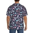 thumbnail image 5 of Balery Watercolor Marine Animals Men's Casual Button Down Shirt Short Sleeve Textured Summer Cuban Beach Shirts-X-Large, 5 of 7