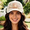 thumbnail image 2 of Lispipm Women's Fashion Baseball Caps Embroidered Rhinestone Decor Cap Ladies Adjustable Outdoor Sun Hat for Travel, 2 of 5