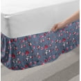 thumbnail image 2 of Romantic Bed Skirt, Funny Raccoons Couple and Cat under Umbrella with Botanical Bouquets, Elastic Bedskirt Dust Ruffle Wrap Around for Bedding Decor, 4 Sizes, Red Pink and Blue Grey, by Ambesonne, 2 of 2