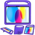 thumbnail image 2 of ELEHOLD for iPad 10th Generation 10.9" 2022 Rugged Case Kids Friendly EVA Full Body Protective Handle Grip Pencil Holder Kickstand Shockproof Kids Case for iPad 10th,Purple, 2 of 6