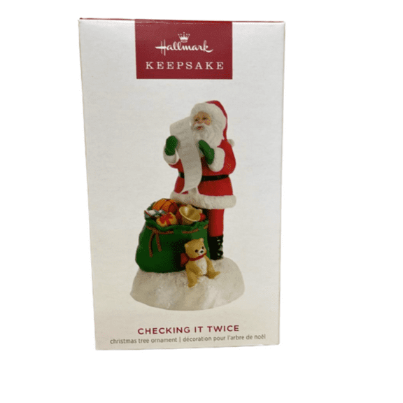 Hallmark 2023 Keepsake Santa Checking It Twice Christmas Ornament New with Box
