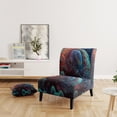 thumbnail image 2 of Designart "Deep Blue Immersion" Blue Beach Upholstered Accent Chair - Traditional Arm Chair For Living Room, 2 of 7