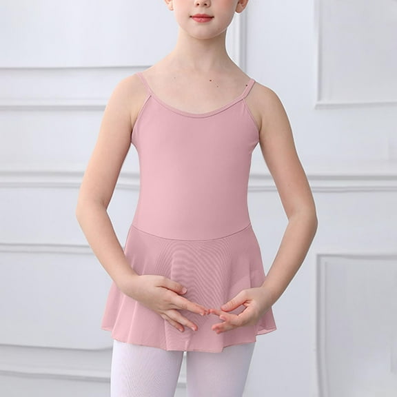 Miqool Kids Girls Camisole Gymnastic Skirted Leotard Lyrical Contemporary Ballet Dance Outfits Dancewear