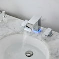 thumbnail image 6 of LED Bathroom Faucet 3 Hole, Chrome Waterfall Bathroom Faucets, 8 Inch Widespread Modern Bathroom Sink Faucet & Parts, Wide Spread Touch On Three Hole 2 Handle 3 Piece Bathroom Vanity Faucet, 6 of 6