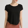 thumbnail image 2 of cfhntfmh Yoga Tops for Women Crewneck Short Sleeve Cropped T-Shirts Outdoor Soft Lightweight Athletic Workout Shirts, 2 of 6