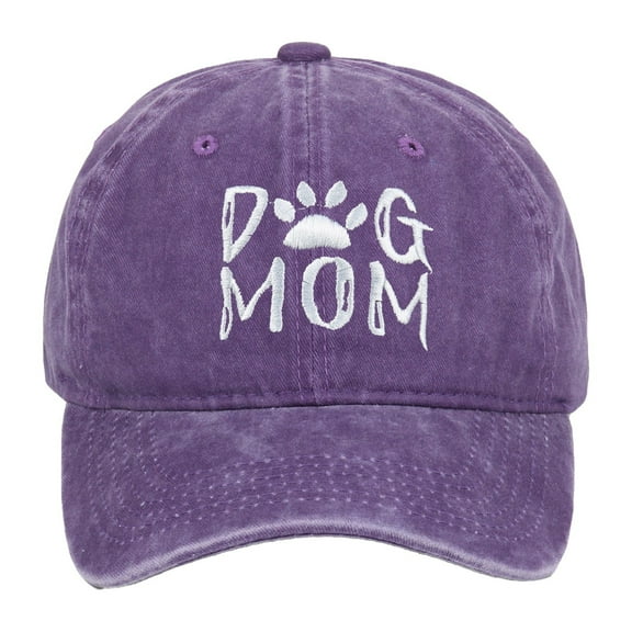 Womens Hat Dog Mom Embroidered Baseball Cap Adjustable Washed Sun Hat for Women Outdoor Casual Wear