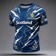 thumbnail image 2 of 2026 Soccer Cup Raglan Short Sleeve T-Shirt for Men, Crew Neck Athletic Jersey - Scottish Plaid & Lion Graphic Print Casual Summer Top for Daily Wear & Party Royal Blue XXL, 2 of 5