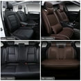 thumbnail image 2 of Maidao Car Seat Covers Leather Full Set for Cadillac for DeVille 1994-2005 5 Seats Compatible Airbag Waterproof Front Rear Cushion Protector with Headrest Coffee, 2 of 10