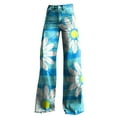 thumbnail image 4 of Blue Women's Casual Pants, 2025 New Summer Flower Wide Leg Pants Lightweight And Loose Casual Colorful Pants Imitation Jeans,Women's Casual Pants S, 4 of 4