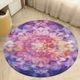 thumbnail image 4 of Kaleidoscope Mandala Colorful Floral Boho Round Small Area Rug, Print Non Slip Washable Floor Mat, Soft Throw Rug for Living Room, Powder Room Entryway, Bathroom, Bedside, 4 of 6