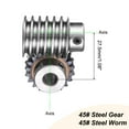 thumbnail image 4 of #45 Steel Worm Gear Set 20T 1.5 Module 20:1 Reduction Rate, Right Rotation Drive Gear Box ( Gear-10mm Bore 33 mm OD, Rod 12mm Bore), 4 of 6