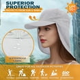 thumbnail image 5 of EINSKEY Baseball Cap with Neck Flap for Men, Waterproof Packable Sun Hat with Neck Cover (Light Grey), 5 of 7
