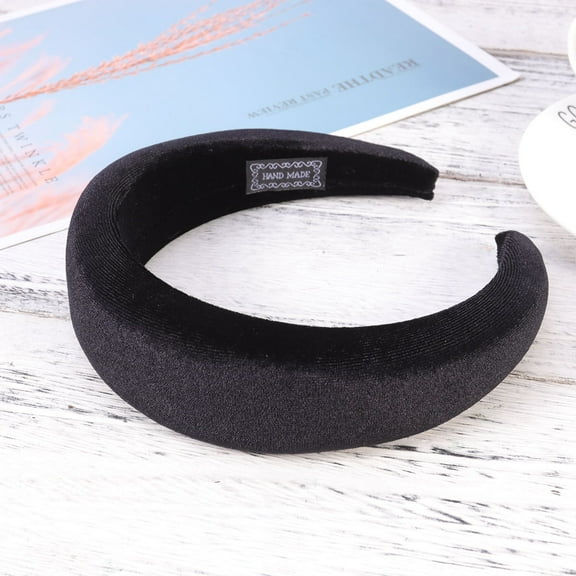 WHAMVOX Velvet Headband for Women, Fashionable Black Hair Accessory, Comfortable and Stylish, Size 1