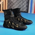 thumbnail image 2 of Men's High Top Boxing Wrestling Shoes Lightweight Breathable Mesh High Ankle Support Non Slip Rubber Sole Professional Combat Sports Gym Training Sneakers, 2 of 9