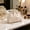 White, variant on Practical Drawstring Makeup Toiletry Bag with Large Capacity, Portable Travel Toiletry Bag, Leather Makeup Bag for Daily Essentials and Cosmetics