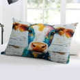 thumbnail image 5 of Colorful Cow Throw Pillow Cover 16 x 24 Inch Decorative Pillow Cover Farmhouse Modern Oil Abstract Painting Lumbar Pillowcase Seasonal Rectangle Cushion Case for Couch Sofa Bed Living Room, 5 of 7
