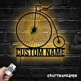thumbnail image 3 of Craftnamesign Custom Vitage Bicycle Metal Wall Art LED Light, Custom Fashioned Bicycle Name Sign, 3 of 5