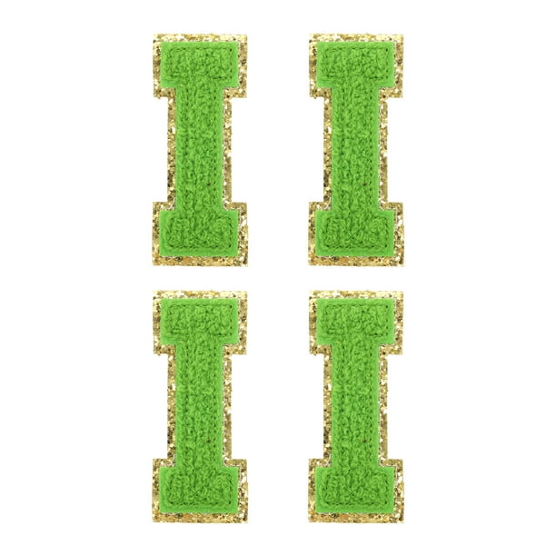 Iron Chenille Letter Patches, Clothes Patches Green Letters