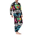 thumbnail image 2 of Sikiie I Love My Autism Mens Pajama Set, Soft Warm Long Sleeve Sleepwear, Cozy Button-Down Pjs for Men-XX-Large, 2 of 7