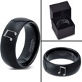 thumbnail image 4 of Tungsten Beam Note Music Band Ring 8mm Men Women Comfort Fit Black Dome Polished, 4 of 4
