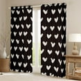thumbnail image 2 of Manfei Cartoon Heart Print Blackout Curtains Set of 2 (52x84 Each),Cute Graffiti Loves Window Curtains,Brown White Curtains and Drapes For Girls,Super Cozy Room Decor, 2 of 6