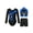 Blue, variant on 3 Pieces Girls' Gymnastics Leotard Long Sleeve Sparkle Metallic Stripes Gymnastics Leotard Jersey Shorts And Sports Bra Dance Blue 12