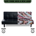 thumbnail image 5 of SCRAWLGOD Leopard Print Stripe Blue Pink Futon Cover for Armless Sofa Bed, Scratch-Resistant Futon Mattress Covers Couch Cover Protector with Elastic Bottom for Cats and Dogs, 5 of 7