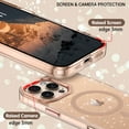 thumbnail image 5 of GAOBAO Magnetic for iPhone 16 Pro Max Case Clear Glitter, Compatible with MagSafe, TPU Transparent Shockproof Slim Bling Sparkly Bumper Cover Phone Case for Women Girls, Desert Titanium, 5 of 8