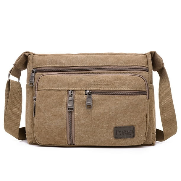 Bolsa bandolera de hombro de lona para hombre, de mensajero masculino de viaje con múltiples bolsillos Ndcxsfigh Para Estrenar