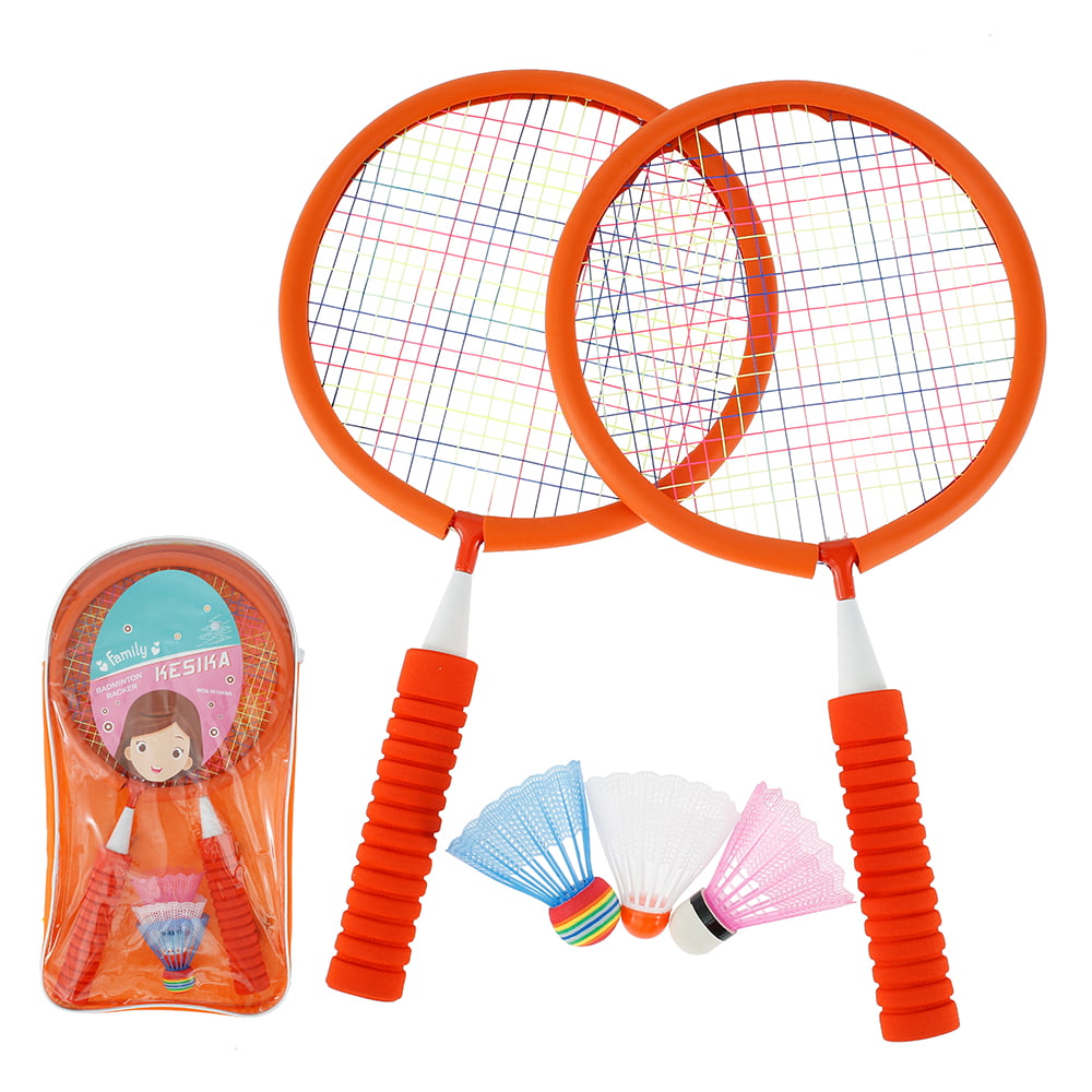 4 Player Badminton Game Set with 26" Padded Grip Rackets+2 Durable Shuttlecocks 