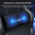 thumbnail image 3 of Bigzzia Massage Gaming Chair with Footrest, Gamer Chair for Adults,Lumbar Pillow and Headrest Adjustable, Black, 3 of 9