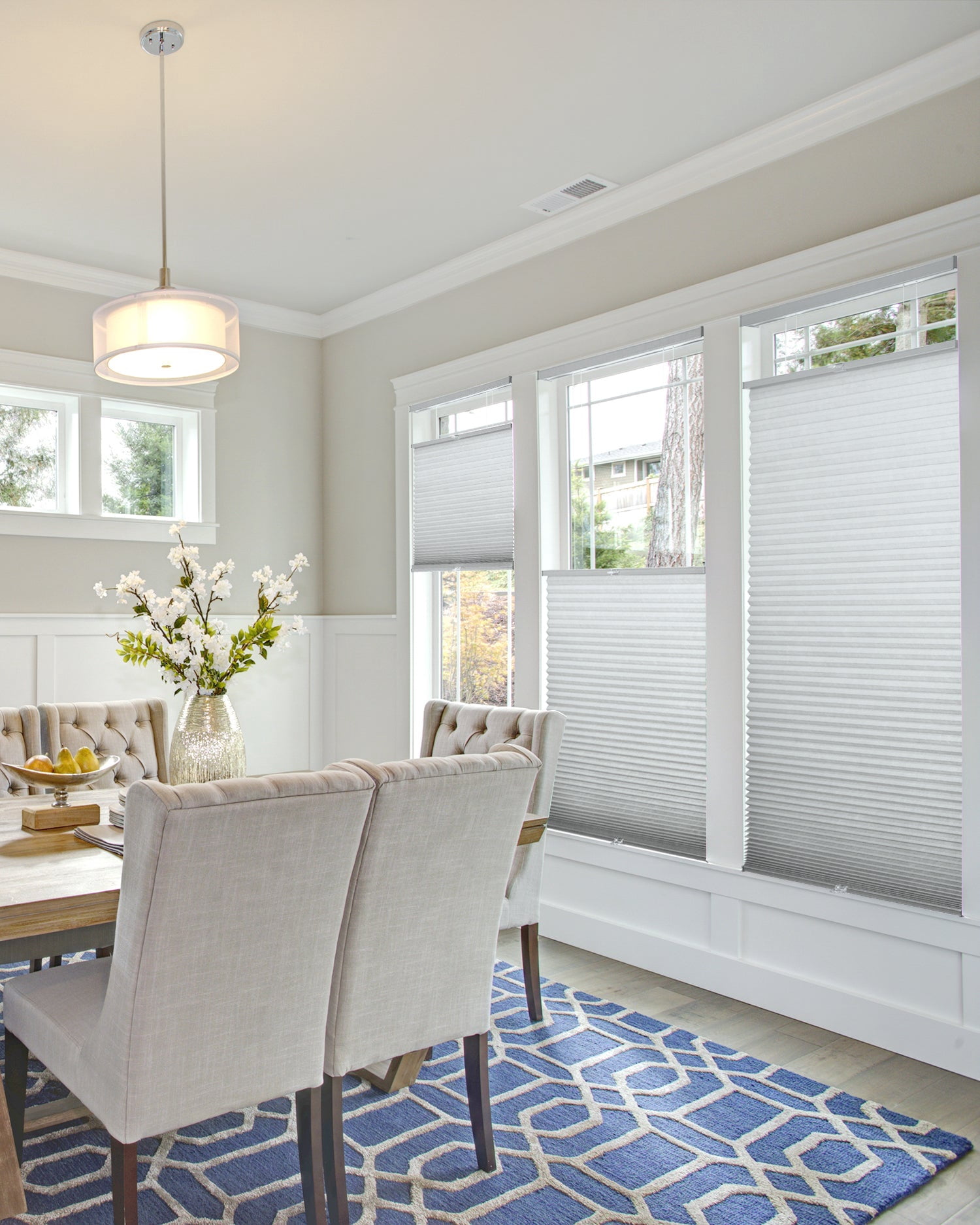 Chicology Cordless Top Down Bottom Up Light Filtering Cellular Shade Light Grey 53.75"W x 72"H
