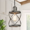 thumbnail image 2 of LNC Farmhouse Mini Pendant Light with Brushed Silver Cage for Kitchen Island or Foyer, 2 of 13
