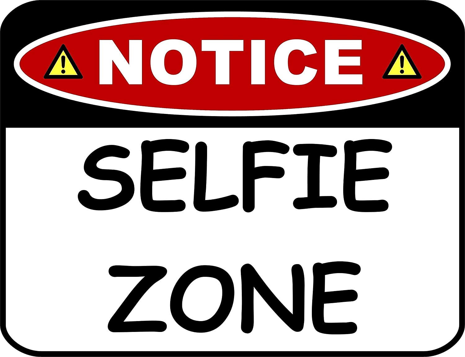 PCSCP NOTICE SELFIE ZONE 11 inch by 9.5 inch Laminated Funny Sign