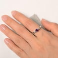 thumbnail image 2 of HeartsAndYou 1ct Natural Amethyst Diamond Ring Tension Set Trilogy 100% 14k SOLID White Gold, 2 of 8