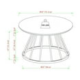 thumbnail image 4 of 30" Modern Wood Coffee Table with Metal Caged Base - Dark Walnut/ Black, 4 of 6