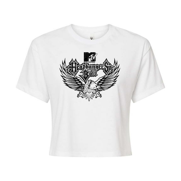 MTV - Headbangers Ball Eagle - Juniors Cropped Cotton Blend T-Shirt