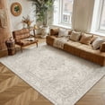 thumbnail image 3 of BERTHMEER 5x7 Area Rugs for Living Room Beige Vintage Bedroom Carpet Washable Non-Slip Soft Low Pile Traditional Distressed Oriental Indoor Throw Rug for Dining Room Entryway Office, 3 of 7