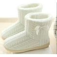 thumbnail image 3 of House Boots Women Plush Lined Slippers Solid Sole Non-Slip-White, 3 of 6