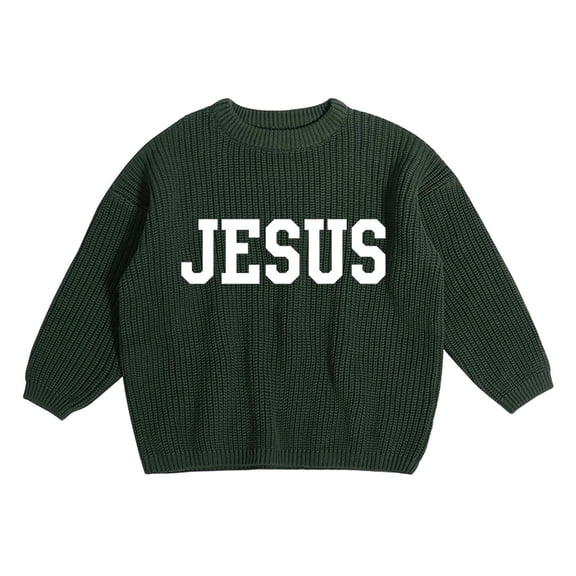 Rggeeun Baby Girls Sweaters Floral Embroidery Design Hand Embroidered Pure Knit Crew Neck Long Sleeve For Delicate Soft And Comfortable Kids Youthful Tops,Army Green,6-12 Months