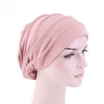 thumbnail image 3 of Gorro turbante elástico para mujer, gorro holgado para dormir, gorro plisado de algodón, gorro de quimioterapia, turbante africano para cabello largo y rizado, 3 of 5